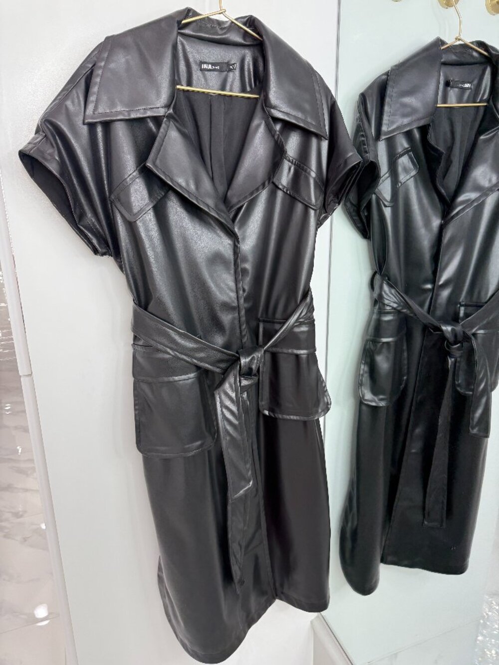 faux leather Coat dress